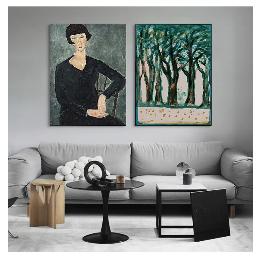 Artwork Collection Sketch Poster Canvas Print Painting Wall Pictures Living Room Home Decor Classic Picasso Amedeo Modigliani