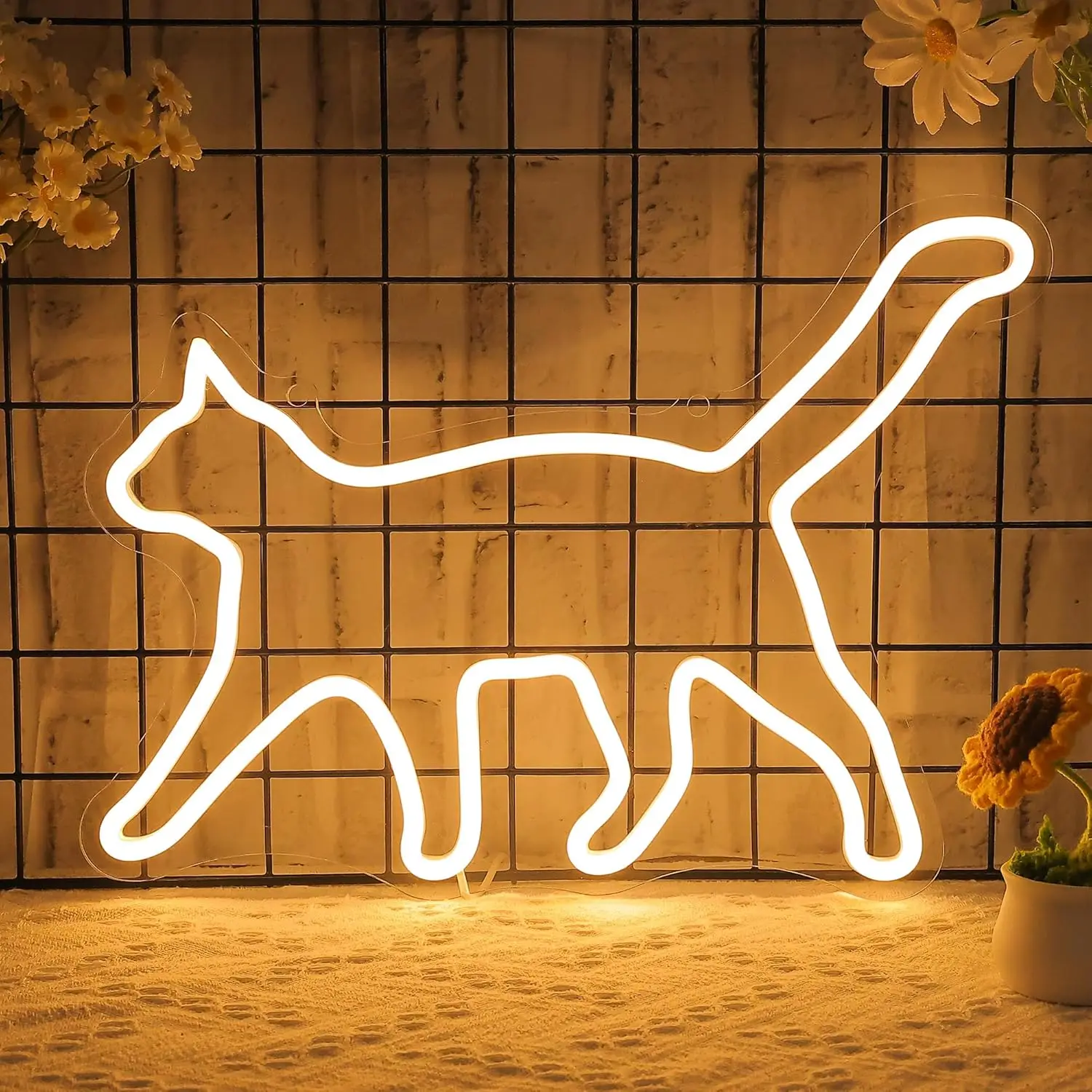

Cute Neon Wall Sign Dimmable Cat Neon Lights for Pub Kids Bedroom Pet Caffee Shop Garden Decor Aesthetics Draw Birthday Gifts