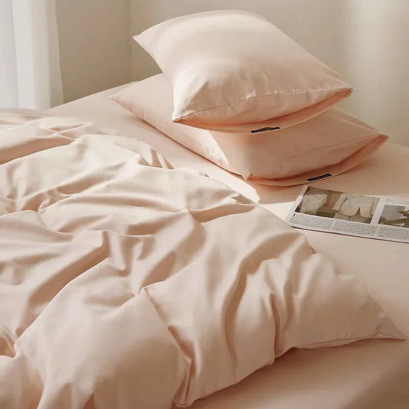 New Arrival Autumn Winter Class A High Count Brushed 100 Cotton Nordic Style Bedding Set Sheet Duvet Cover For Student Dormitory