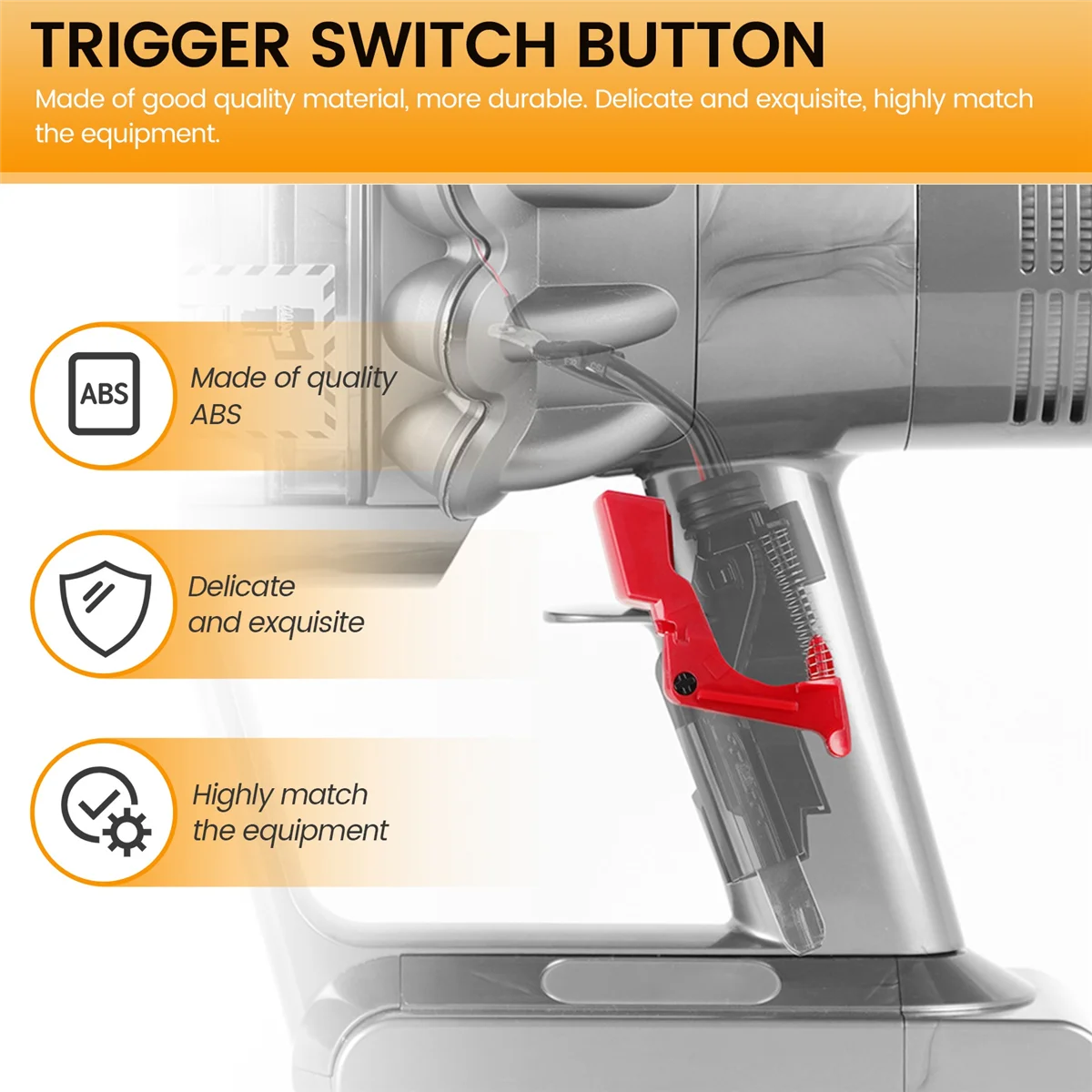 Power Trigger Botão Interruptor para Aspirador, Interruptor De Substituição, Peças De Reparo, V10, V11