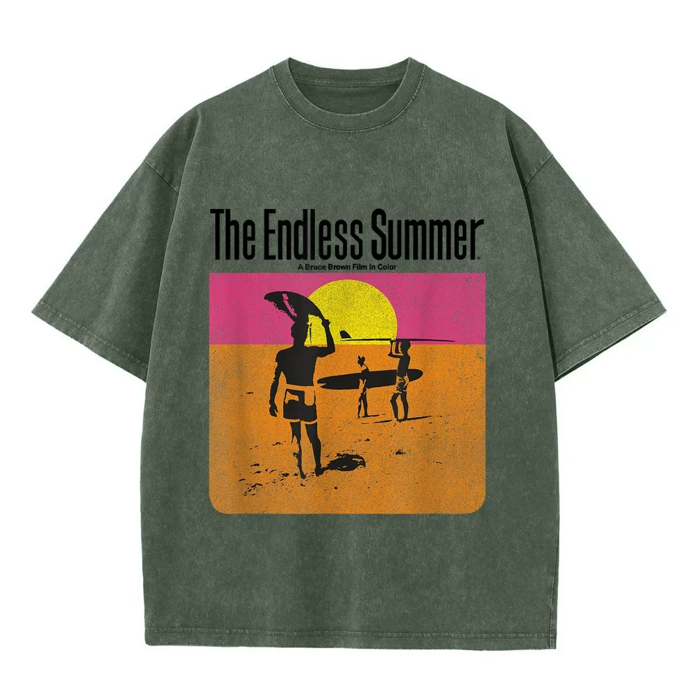 The Endless Summer 1966 Classic Surf Movie 60s Vintage T-Shirt Korean Reviews Many Men's Clothes T-Shirts For Men Shirt Cotton