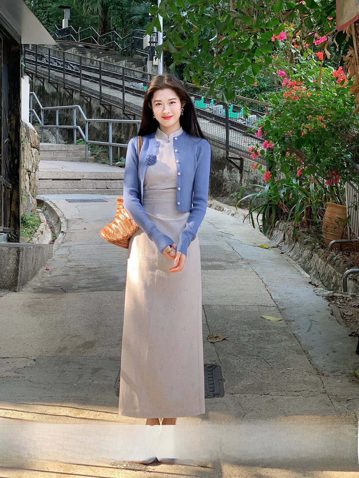 

Lingshan Zhihe Qingdie New Chinese Style Waist Cinched Reformed Women's Spring Summer Clothing Dress