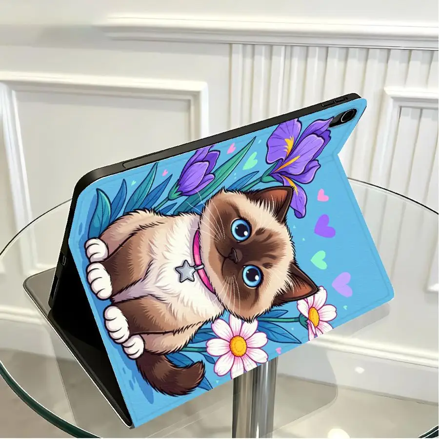 with Pencil Slot Case for Xiaomi Redmi Pad SE K Pad 8.8 9.7 12.4 Inch Pad 5 6 7 8 Pro Pad 6s Pro 7 Ultra Cat Funny Flower - view 6