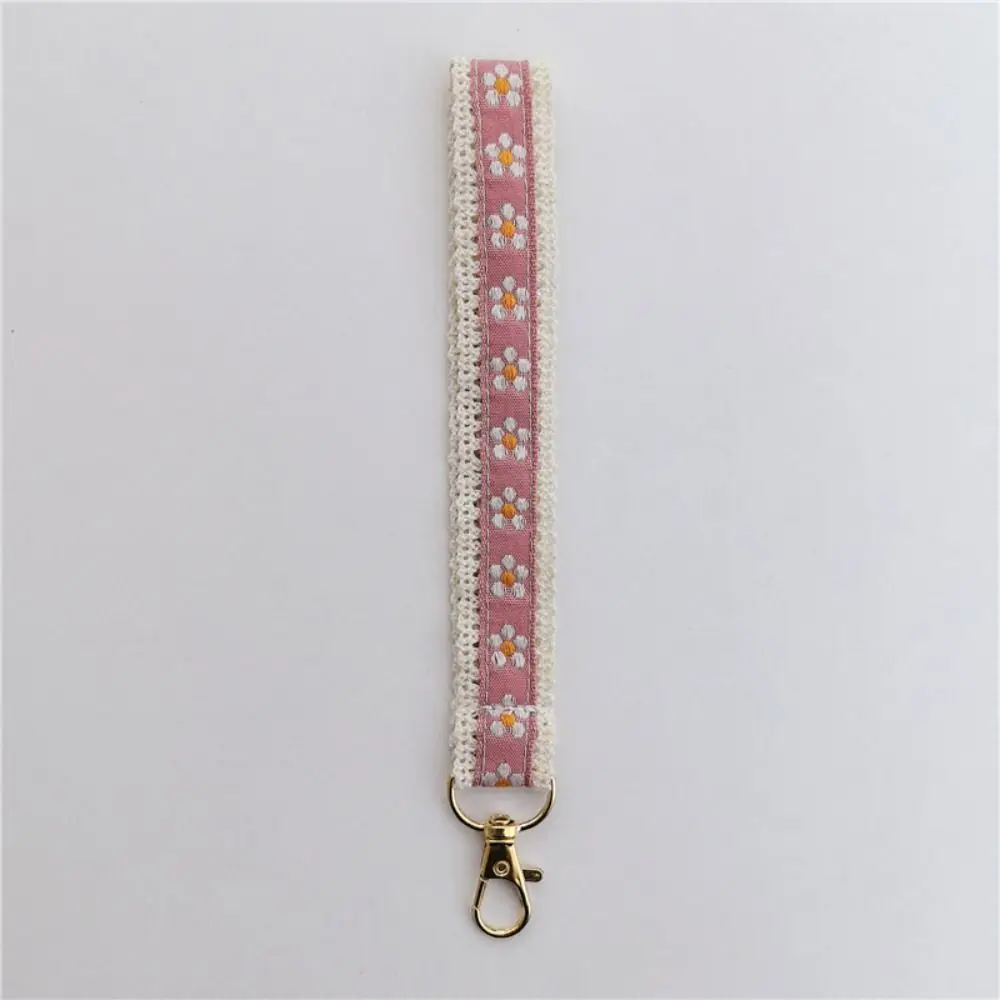 Vielseitiges Anti-Verlust-Spitzen-Handgelenkband, buntes Tuch, Ethno-Stil, Lanyard, exquisiter Schmuckstück-Anhänger, Handykette für Mädchen