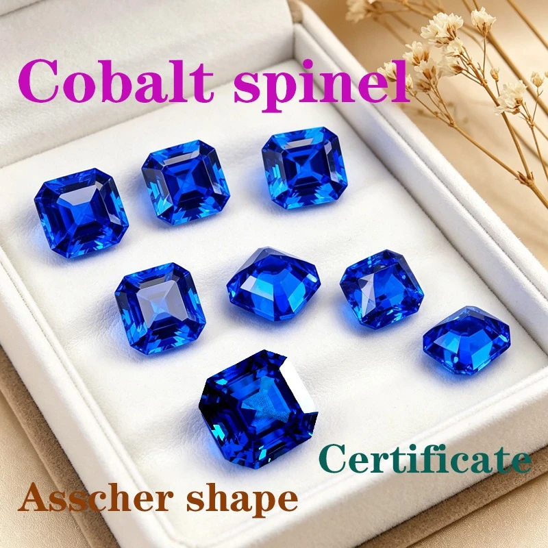 

Artificial Gemstone Cobalt Spinel Asscher Shape Certificate Multiple Shapes Selectable