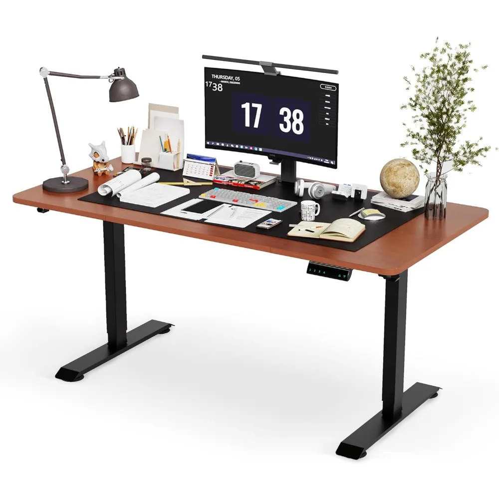 

Electric Standing Desk, 63 x 28 inches Height Adjustable Desk, Ergonomic Home Office Sit Stand Up Desk with Memory Preset