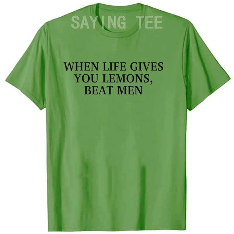 عندما تعطيك الحياة الليمون فاز الرجال مضحك السخرية النكات تي شيرت خطابات مطبوعة Y2k الساخرة قائلا المحملة موضة الجدة الهدايا