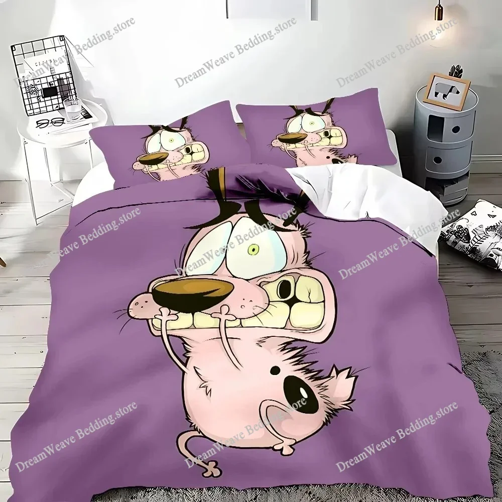 Cartoon C-Courage The Cowardly Dog Duvet Cover Exquisite Digital Print Bedding Set Comforter Bed Youth Home Decor Children Gift