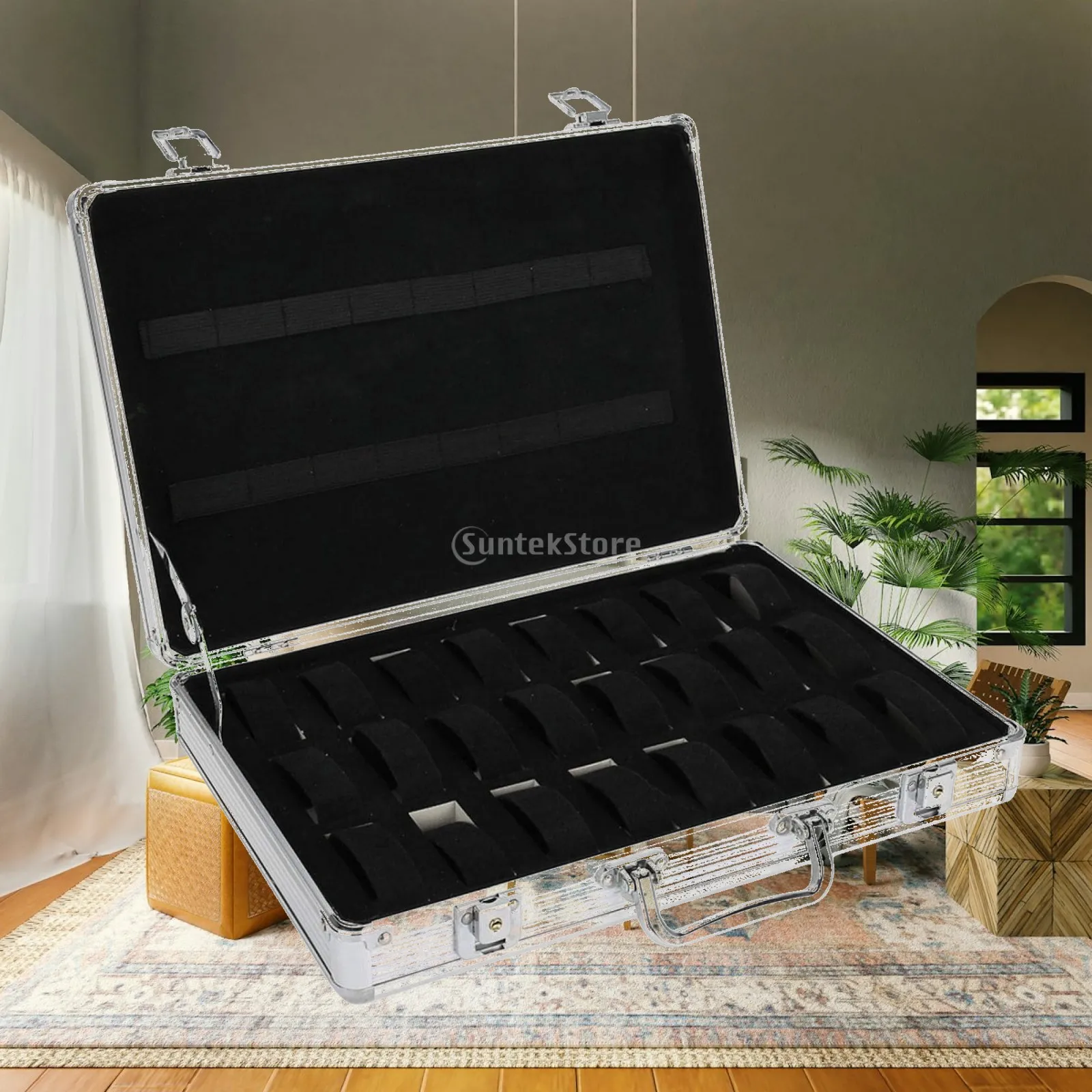 Watch Case, Watch Organizer, Portable Luxury Watch Box for Men Shock Absorbtion Watch Holder for Watch Collectors Living Room