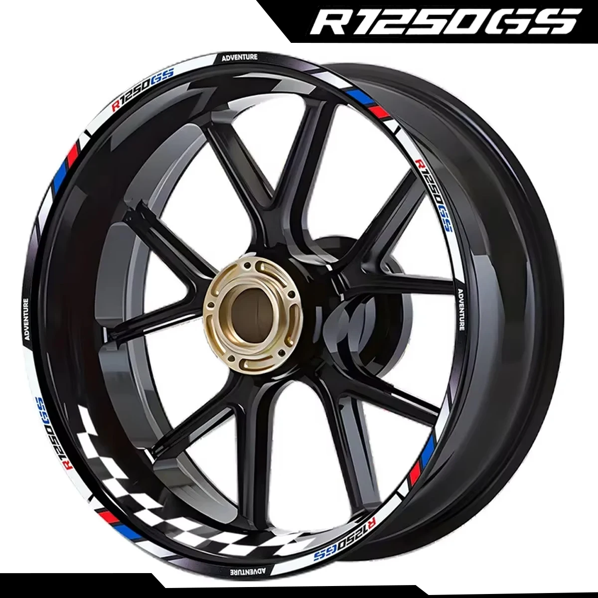 

For BMW R1250GS R 1250 GS Adventure Motorcycle Wheel Hub Stickers Reflective Moto Rim Stripe Racing Hub Tape Decals Accessories