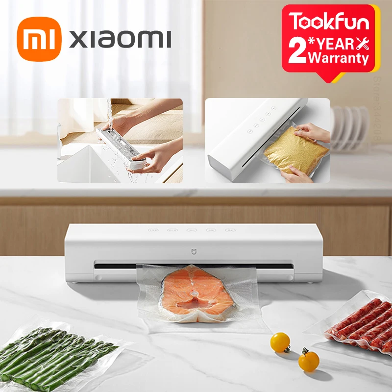 

XIAOMI MIJIA Vacuum Food Sealer For Home Kitchen Degasser Packing Machine - 70kPa Large Suction Fully automatic without pressing