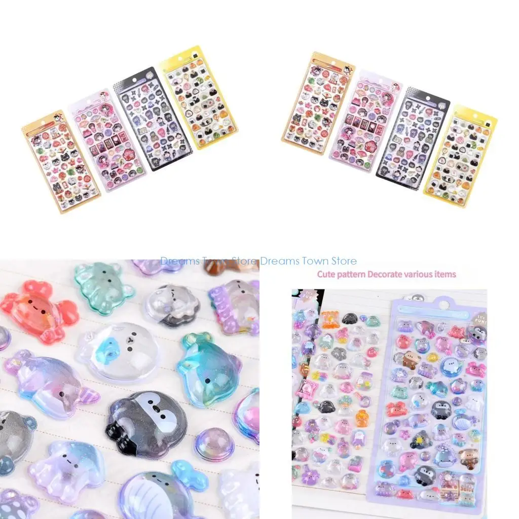 

HX6A Animal Decorative PVC Sticker Kids Motivational Sticker for Water Bottle Notebook Journal Planner Scrapbooking