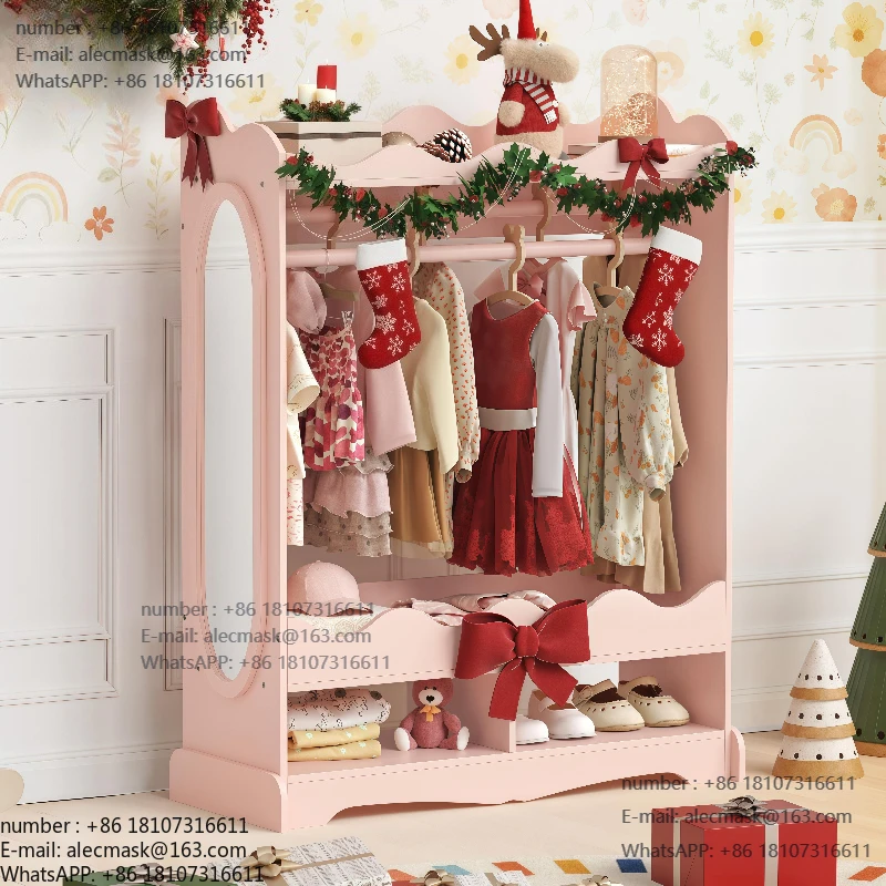 

Wooden cute small size baby child 5 year old girl bedroom children's room wardrobe locker storage furniture cabinet