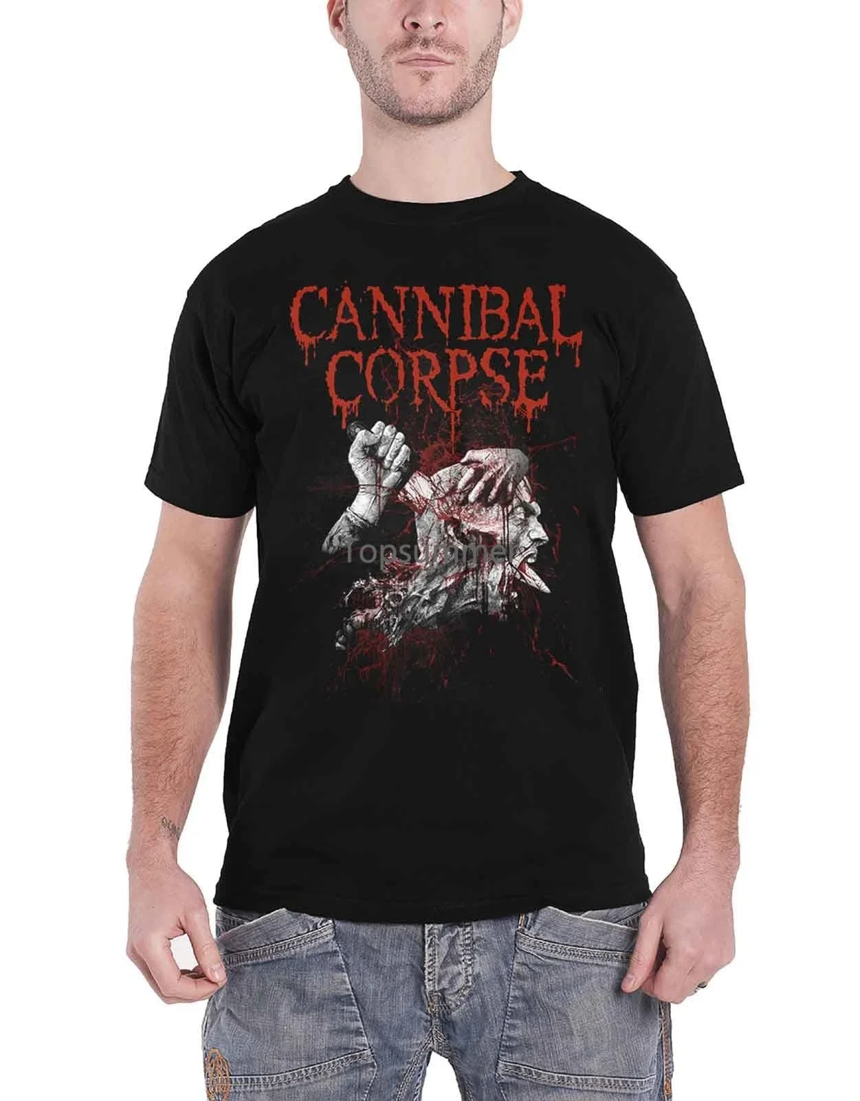 

Cannibal Corpse T Shirt Stabhead 2 Band Logo Mens Black