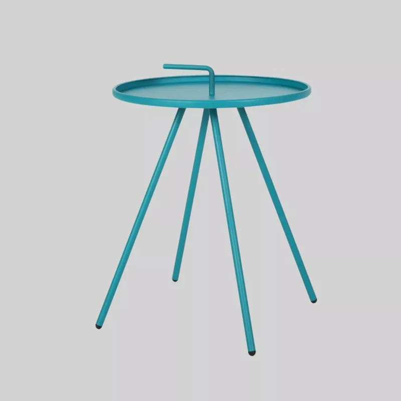 US Modern Patio Side Table Teal - Christopher Knight Home: Weather-Resistant, Round Steel Outdoor End Table