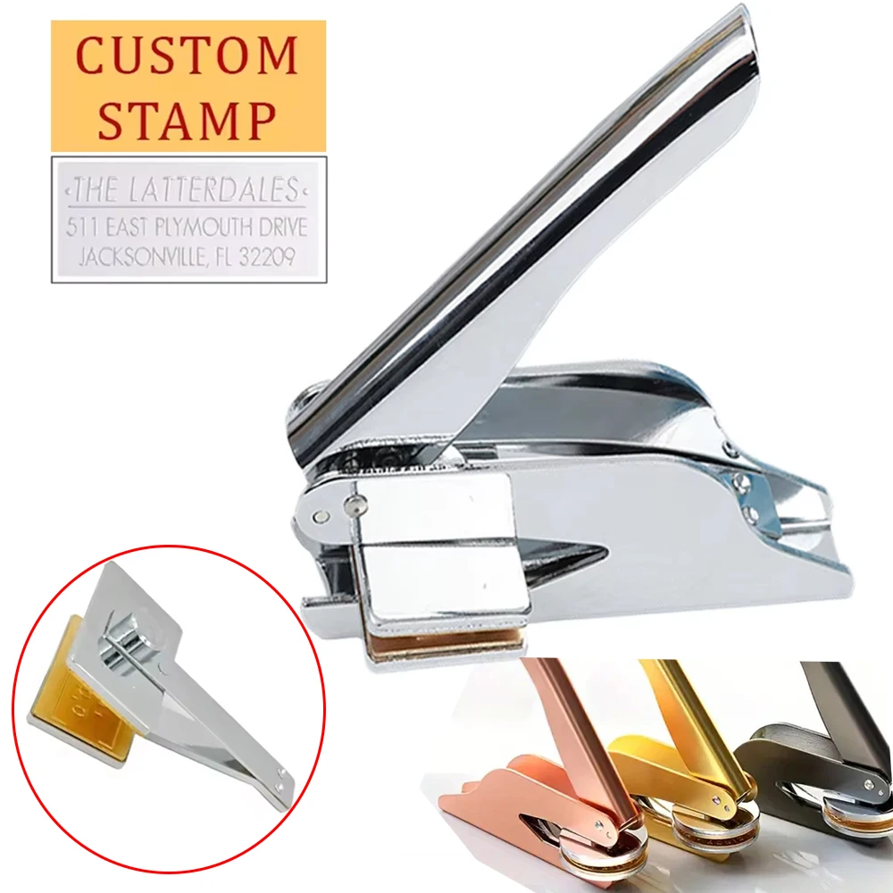 

Прямоугольный дизайн логотипа, штамп для тиснения из библиотеки квадрата/индивидуальный штамп для тиснения книг, персонализированный свадебный штамп с монограммой