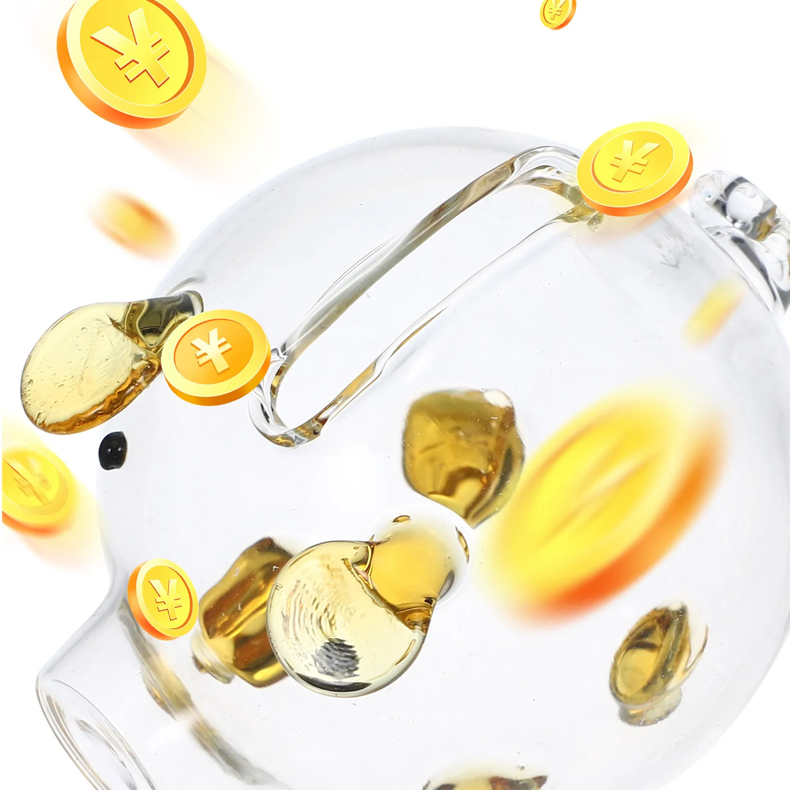 투명 돼지 저금통 고붕규산 유리 돼지 모양 동전 보관함 소녀들을 위한 창의적인 저금통 투명 데스크탑 장식