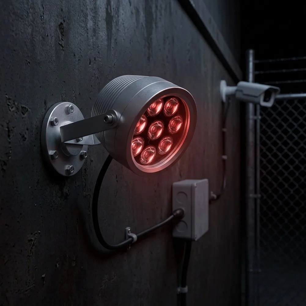 850nm Infrared Camera Light IP66 Waterproof for Low Light Monitoring with Adjustable 45 Degree or 90 Degree Beam Spread