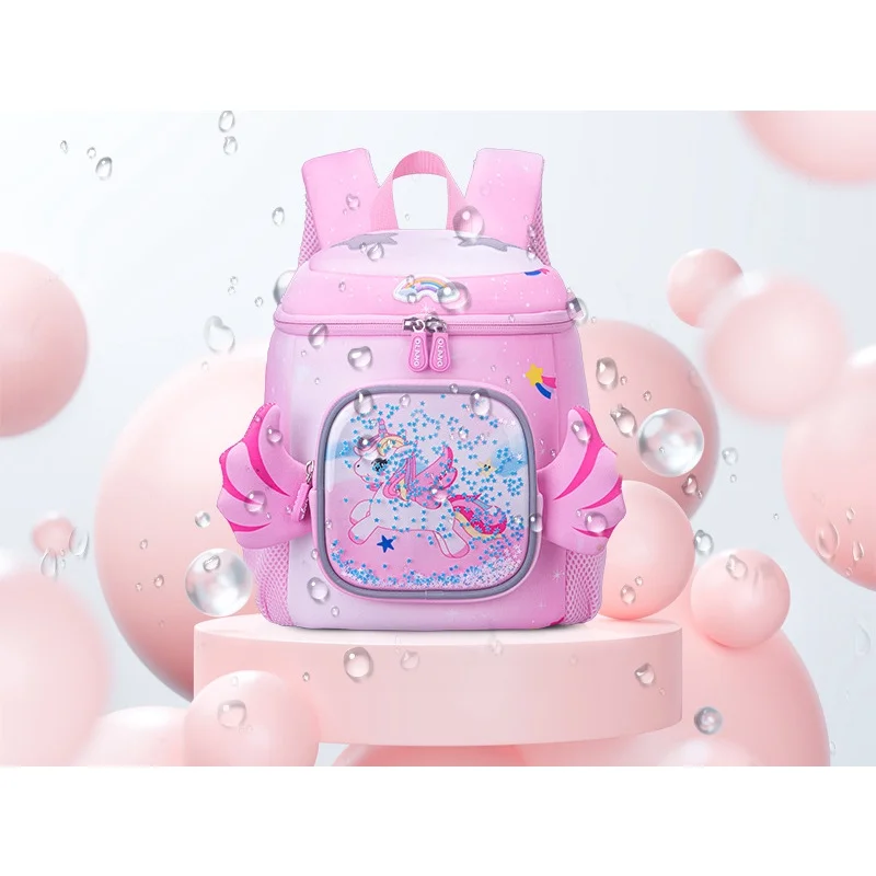 Children Unicorn Rainbow Cartoon Small Backpacks with Wings New Girl Princess Sweet Kids Students Fashion Bucket Schoolbags Hot