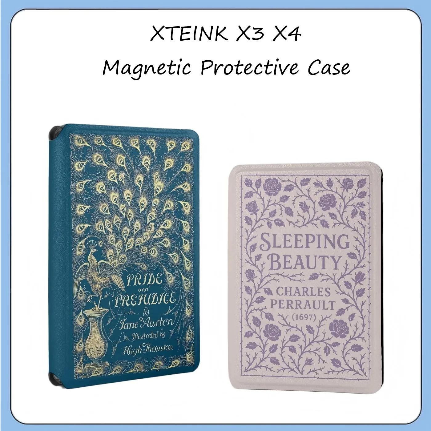 XTEINK X3 X4 E-Ink Reader Magnetic Protective Case Retro Book Cover Style Magnetic Detachable E-Paper Reader Protective Cover