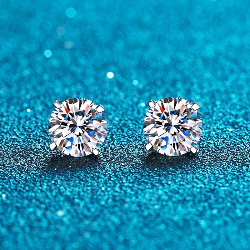 DJMAX 0.2-2ct Moissanite Diamond Stud Earring for Women Top Quality Original 925 Sterling Silver Lady's Diamond Earring New 2023