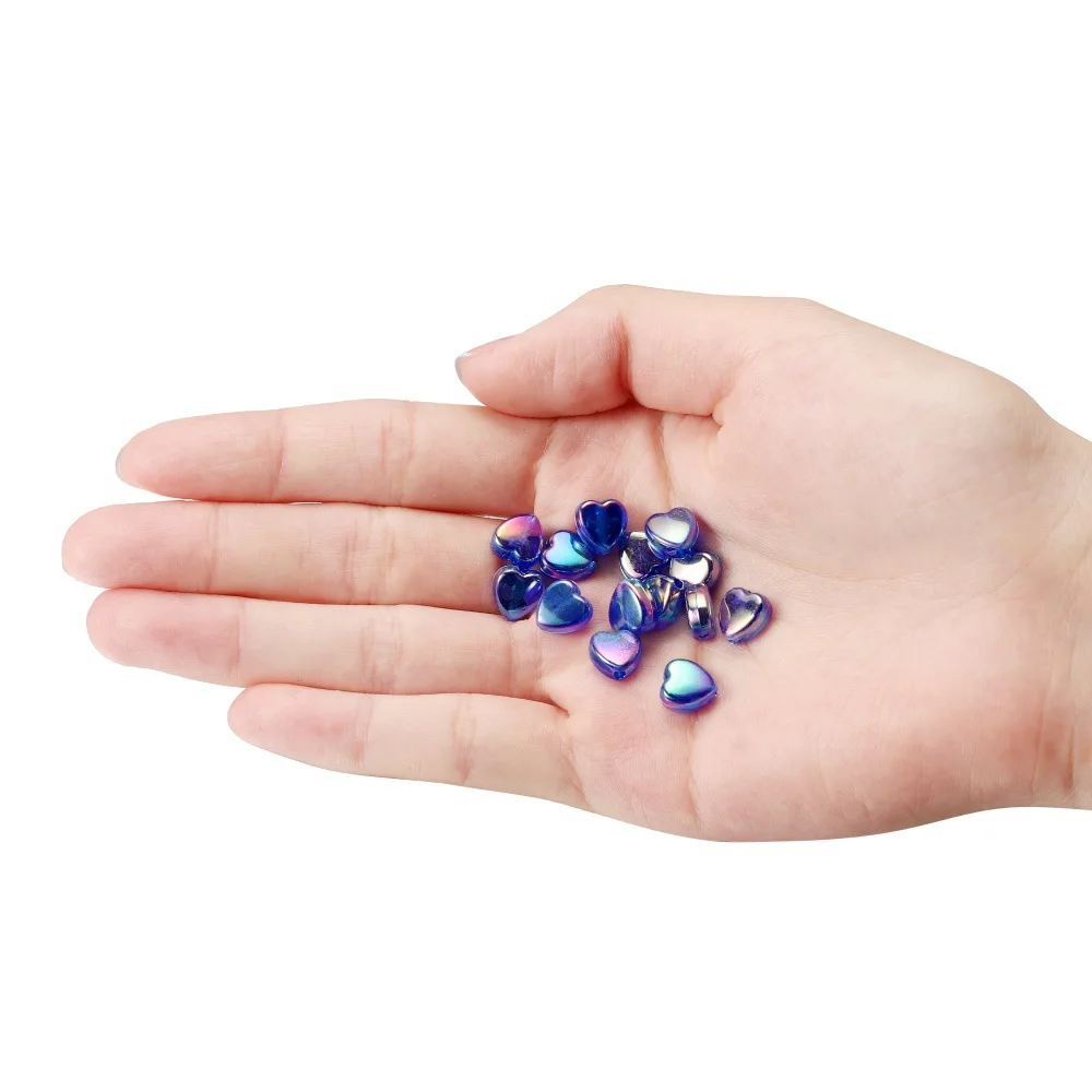 50/100Pcs 9mm Iridescent Heart Love Acrylic Loose Spacer Beads for Jewelry Making DIY Necklace Bracelet Keychain Accessories image 4