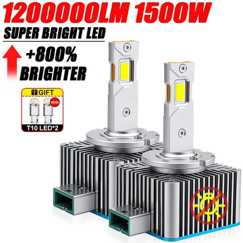 Imagen 1 del producto Bombilla LED Canbus para faros delanteros D1S D3S, 6000K, D2S, D4S, D8S, D2R, D4R, luces para coche, 1200000LM, 1:1, xenón, Plug & Play, lámpara automática superbrillante