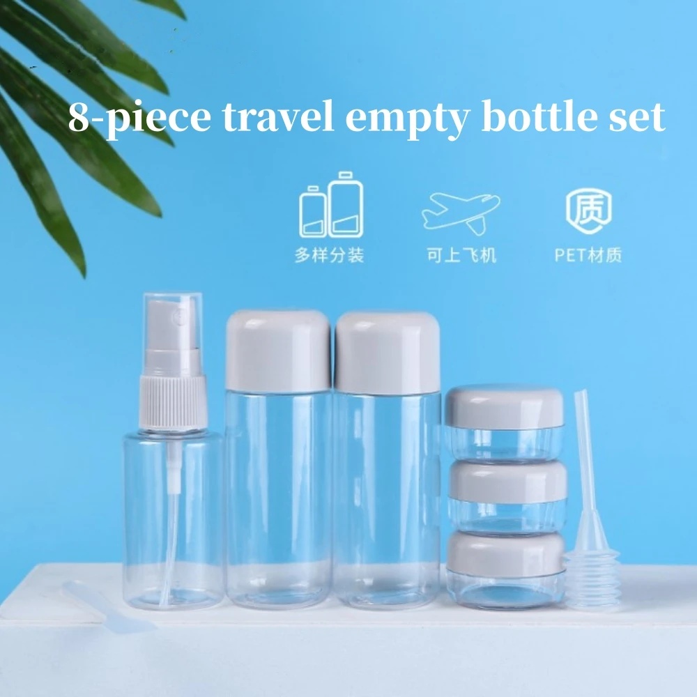 New Travel Refillable Bottle Set Spray Lotion Shampoo Shower Tube Bottling Refill Cosmetic Travel Liquid Container Portable Tool