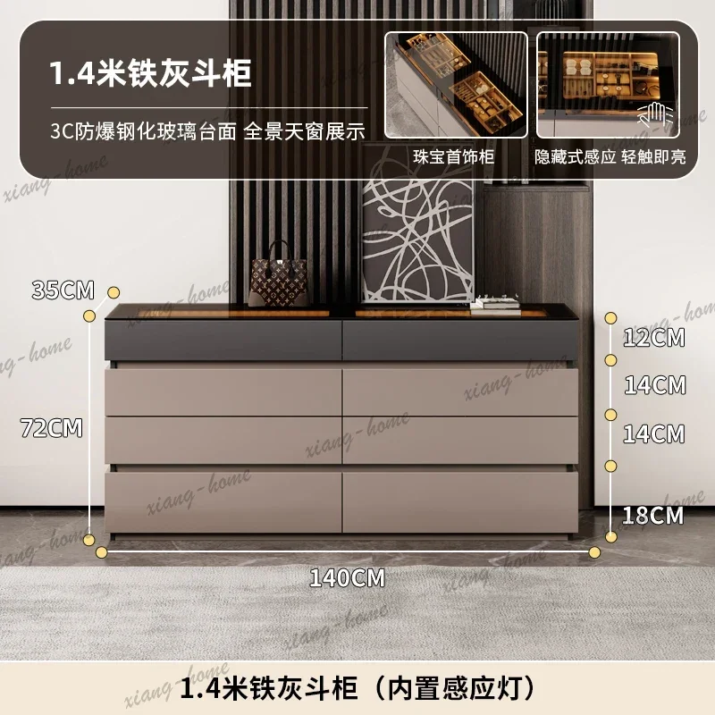 Italian light luxury cloakroom Nakajidai high-end double-sided storage cabinet jewelry display cabinet