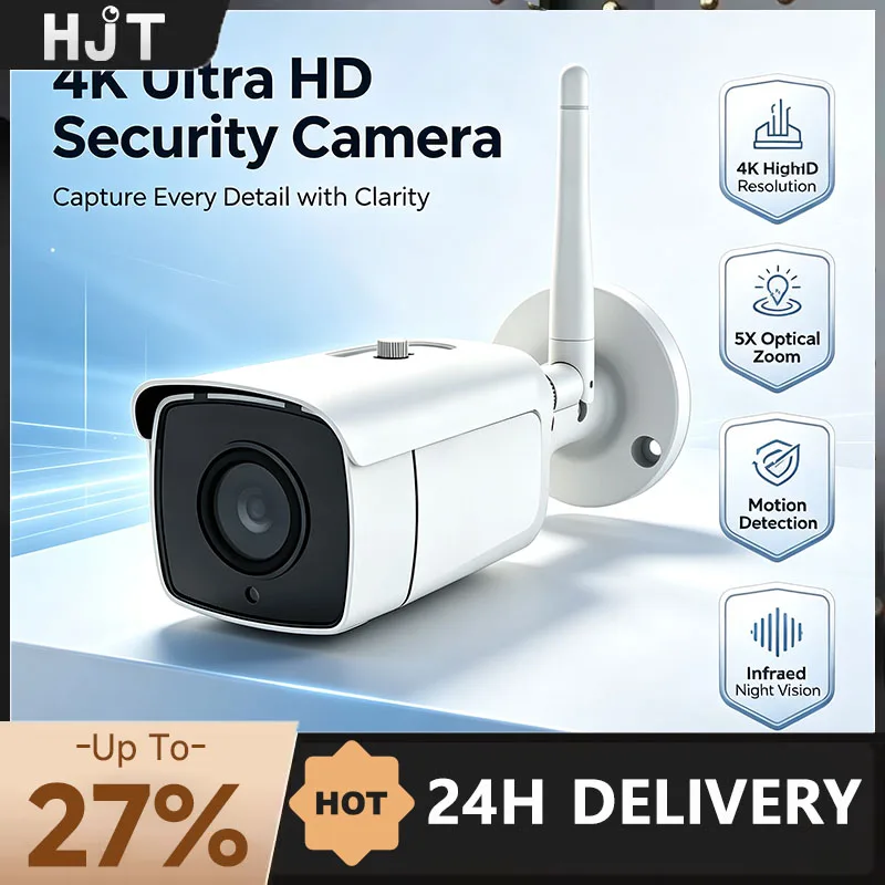HJT 5X Optical  Super HD Zoom 4K 8MPWiFi IP Security камера Camhi 5MP 4G IP камера Human & Vehicle Detection bullet камера