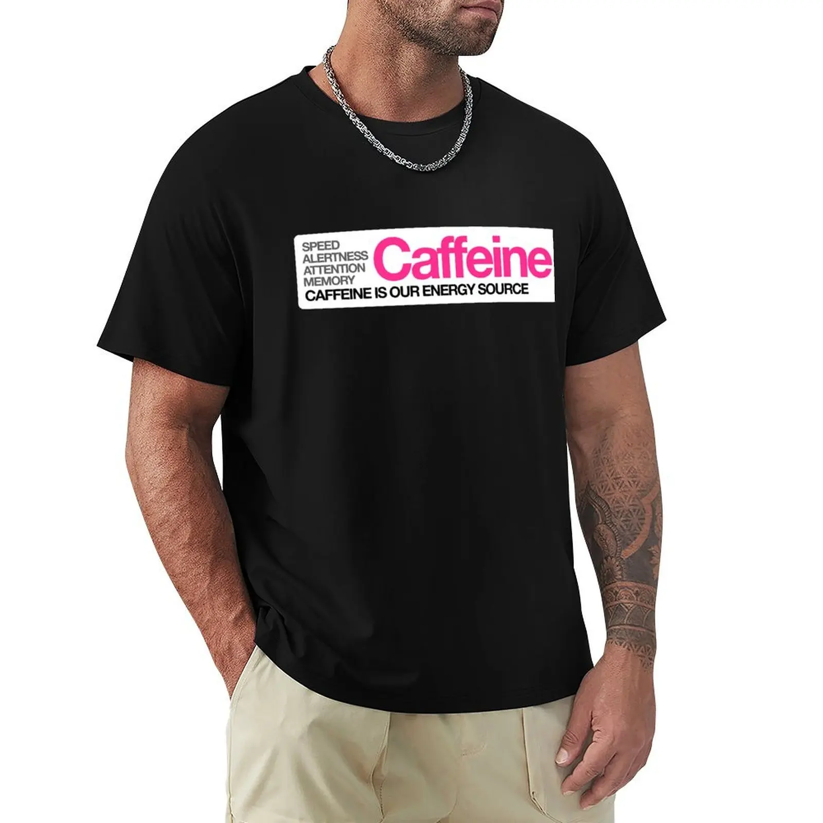 CAFFEINE IS OUR ENERGY SOURCE ENDERPOP T-Shirt Casual Fashion Short Sleeve Cotton T-Shirt