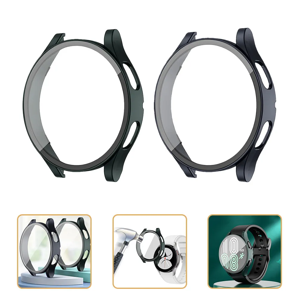 2 uds. Funda protectora para pantalla de reloj, material de PC para Watch4 de 40 mm, carcasa rígida templada, protección en todos los lados, resistente a arañazos, elegante