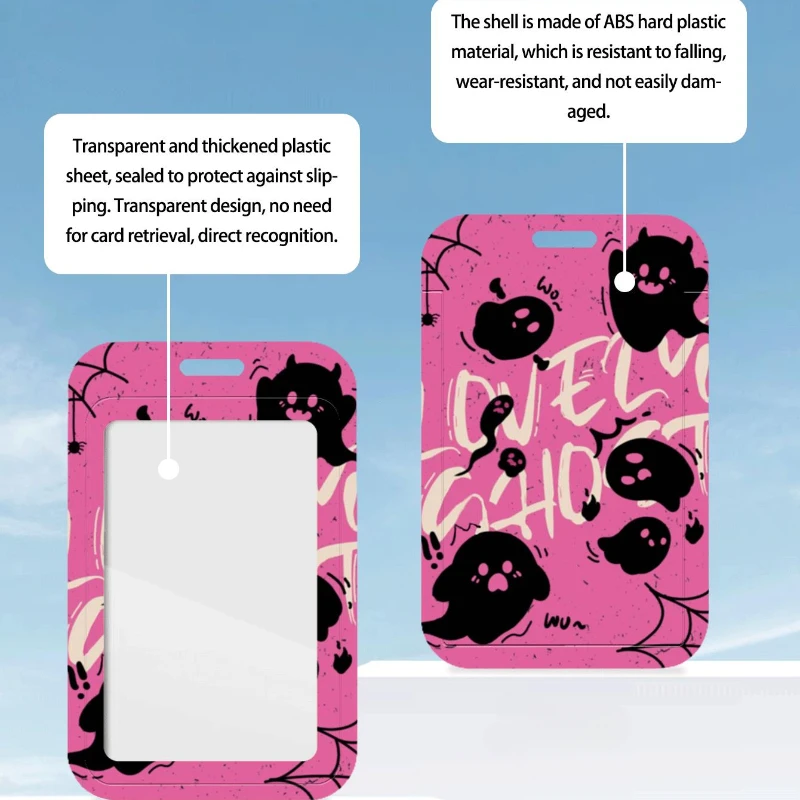 Cool Boys Door Badge Holder Spider Web Soul Men Work Credential Case Gift Student Campus Lanyard Card Holder Photo Protector