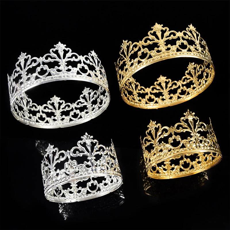 1 Stück Mini-Kronen-Kuchendekoration Tiara Gold Silber Krone Kuchenaufsatz Hochzeit Party Prinzessin Geburtstag Backzubehör Dessert-Deko