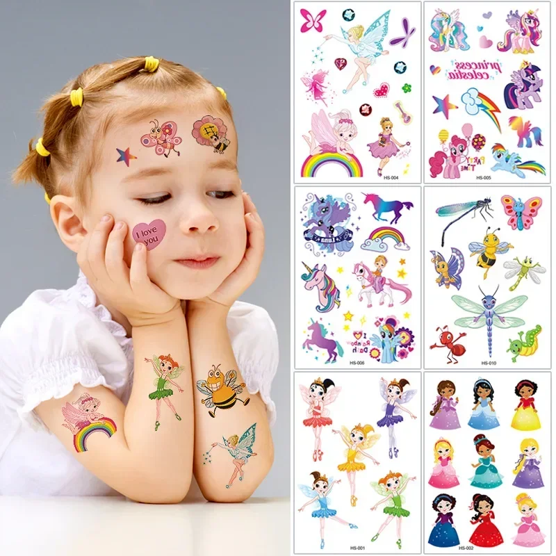 

1Pcs New Glitter Cartoon Unicorn Mermaid Temporary Tattoo Stickers Kids Waterproof Tatoo Art Fake Tattoos Stickers Decoration