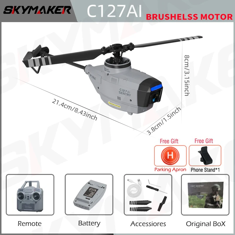 C127ai C127 C128 Pro Rc Helikopter Met Wifi Fpv Camera 4ch 6-As Gyro 2.4G Afstandsbediening Rc Helikopter Kids Speelgoed Voor Jongens