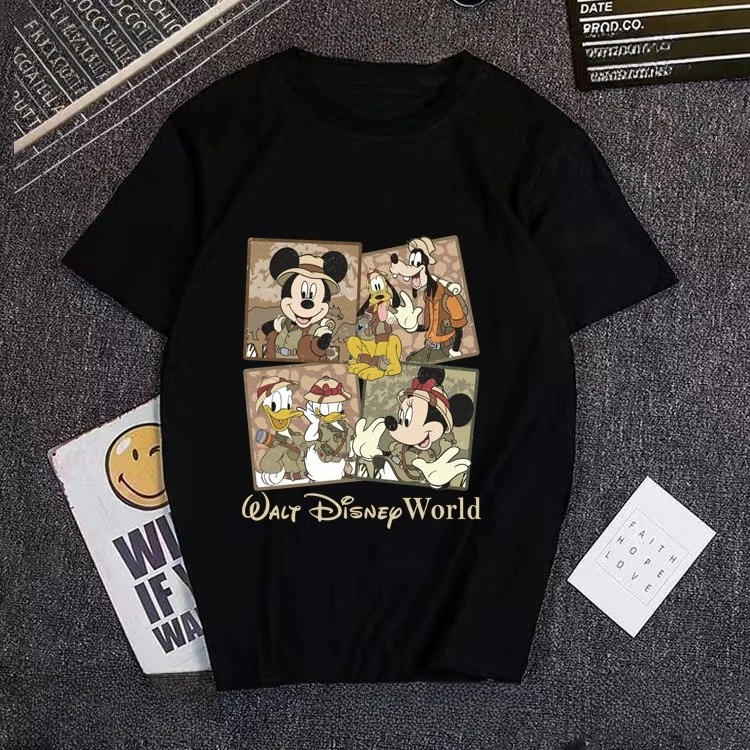 

Футболка с принтом Микки Диснея, одежда для родителей и детей, мужские и женские свободные спортивные универсальные топы с короткими рукавами для мальчиков и девочек