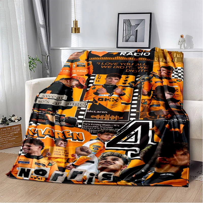 3D Landos Norris Racing Racer Flannel Blanket Soft Warm Throw Blanket for Bedroom Living Room Bed Travel Camping Picnic Gift
