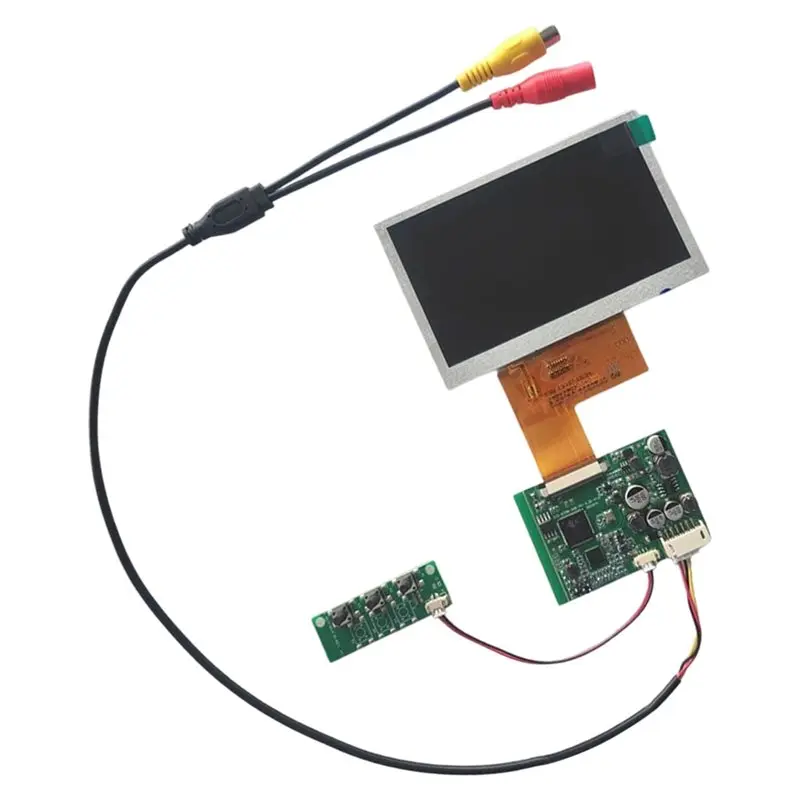 AT82-AHD1080P Driver Board Included 4.3 Inch 800X480 IPS LCD Display Module Kit 40P AV+ DC Video Connection Cable DIY Embedded