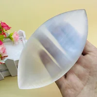 Large Selenite Natural Stone Bowl Demagnetizing Crystal Raw Purification Leaf Slab Plate Ornament Holiday Selenite Bowl Gifts 3