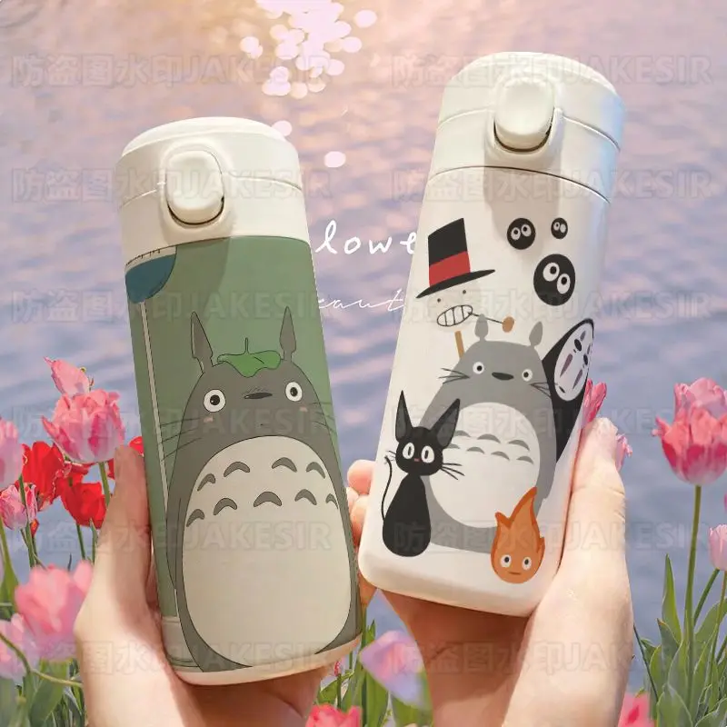 My Neighbor Totoro Anime Printed Stainless Steel Vacuum Cup Large Capacity Lightweight Portable Insulated Water Bottle Daily