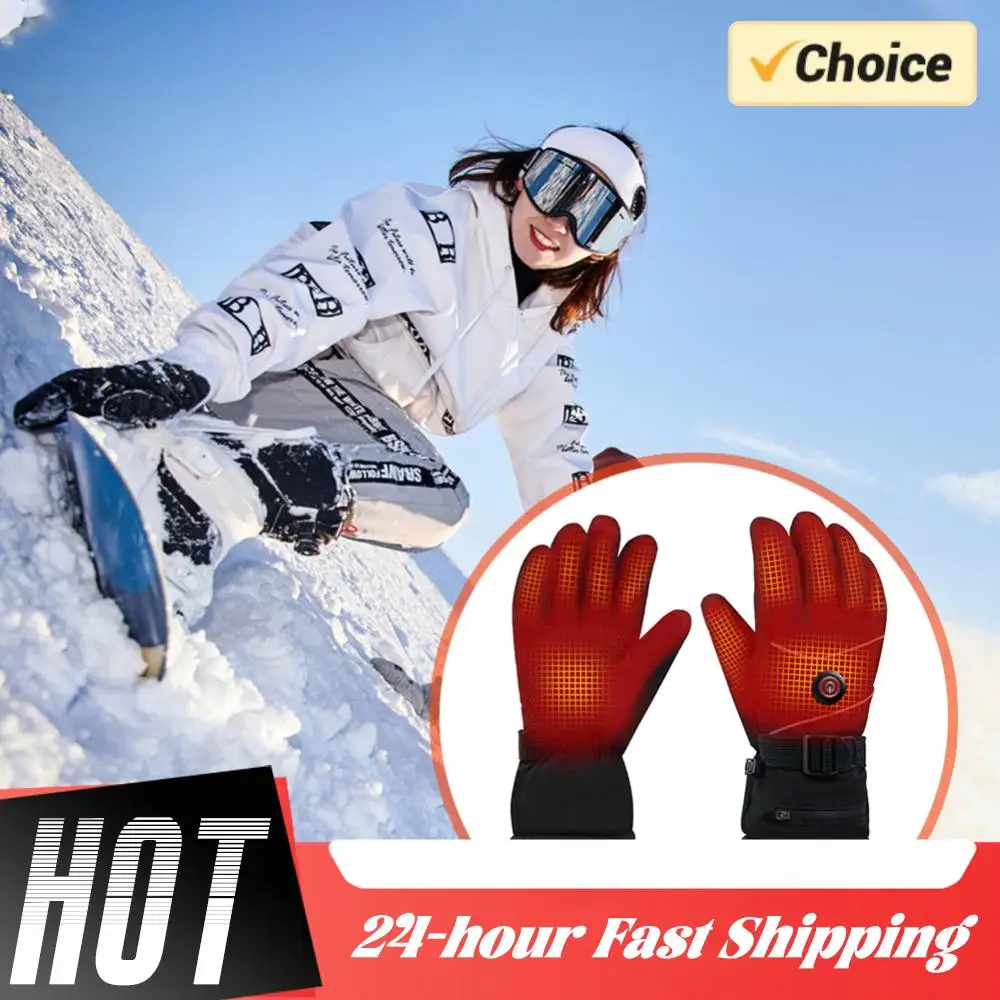 

DC Plug in Heating Thermal Gloves Waterproof Heated Gloves Winter Ski Gloves Touch Screen Windproof Heated Gloves for Women Men
