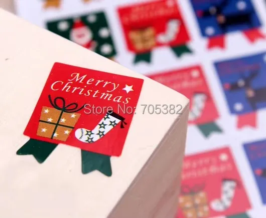 100pcs/lot Size: 2.5X2cm New Christmas gift sticker Craft Seal sticker (AA-1014)