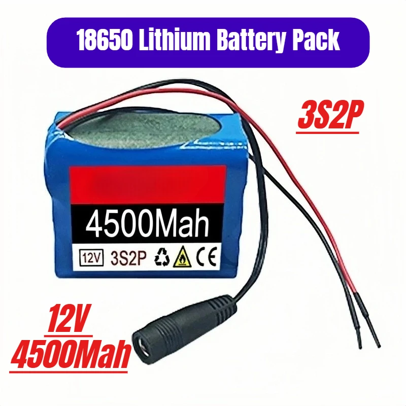 

12V 3S2P 4500Mah 18650 Lithium Battery Pack Outdoor Speakers LED Lights Toys