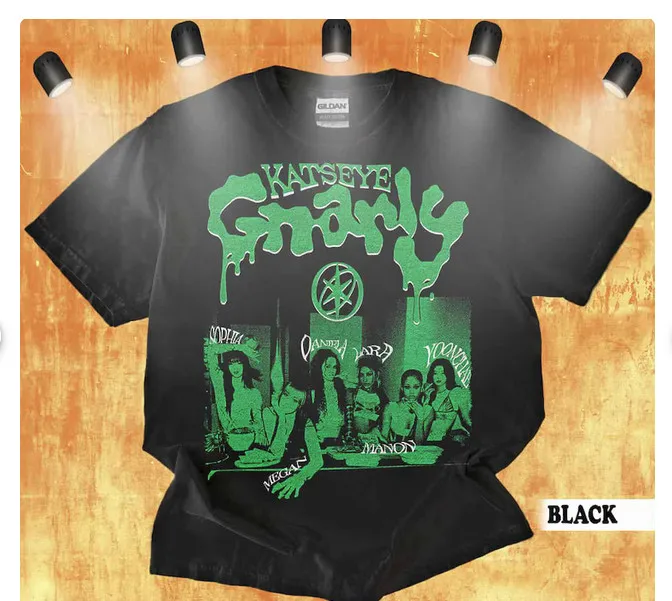Katseye Gnarly T-Shirt, Vintage Wash Kpop Fan Tee