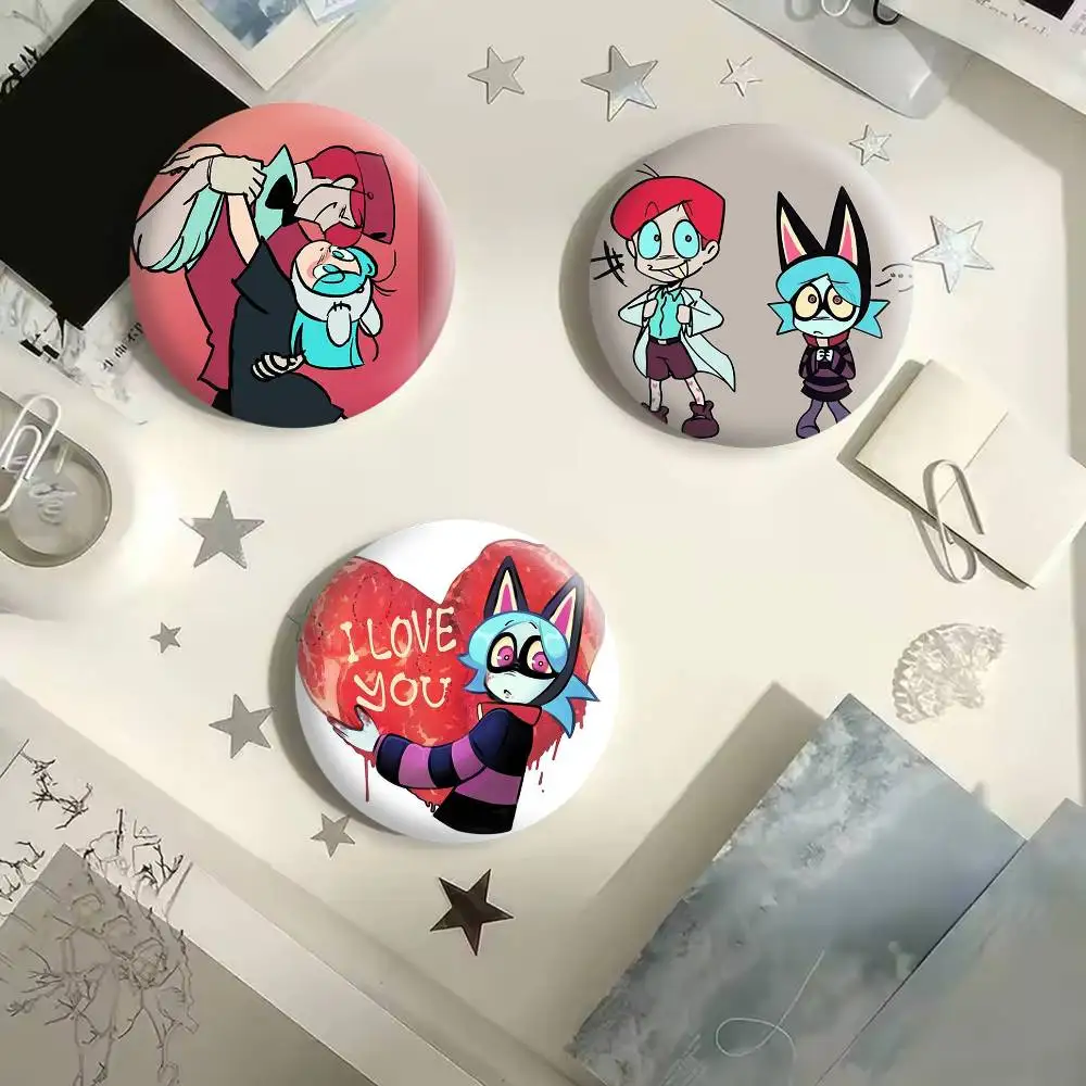 P-PSYCHO CUTIES Brooches Cartoon Badge Pins Backpack Hat Accessories Friend Gift