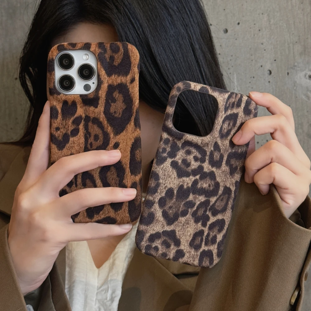 

Luxury Cortex Leopard Print With Lanyard Necklace Cord Rope Lanyard Phone Case For iPhone 13 14 15 Pro Max Card Slot Bag Cover