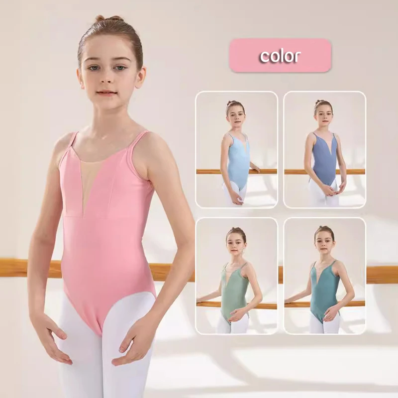 Girl's ballet dance suit nylon suspender gymnastics suit children's suspender dance suit grade examination practice suit