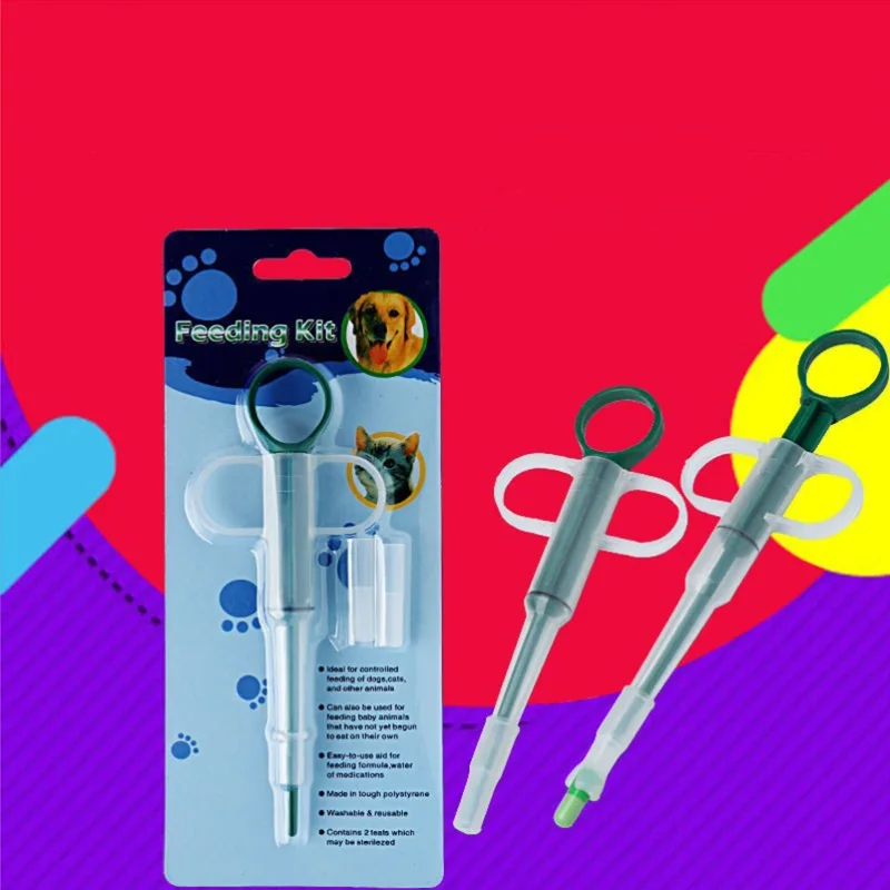 

Pet Medicine Feeder Cat Tablet Syringe Feeder Soft Tip Dual Purpose Feeder Cat Pet Pills Applicator Random Color Kitchen Tools