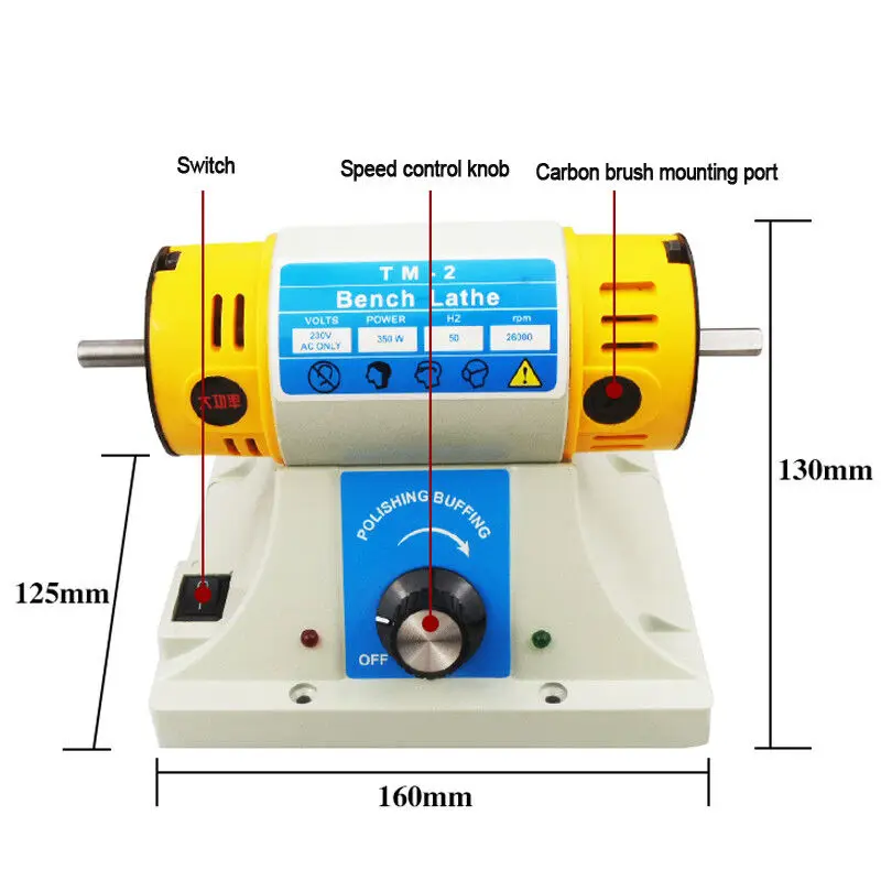 Imagem -04 - Mini Serra de Mesa Multifuncional Carpintaria 10000rpm Gem Jóias Polimento Rock Buffer Máquina Corte Bancada Torno Moedor 350w